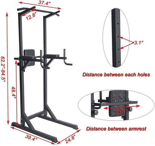 Power Tower Pull Up Strength Training Dip Stand Workout Station